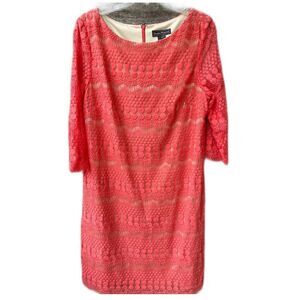 Jessica Howard size 16 lacy lined crochet type dress boho festival .